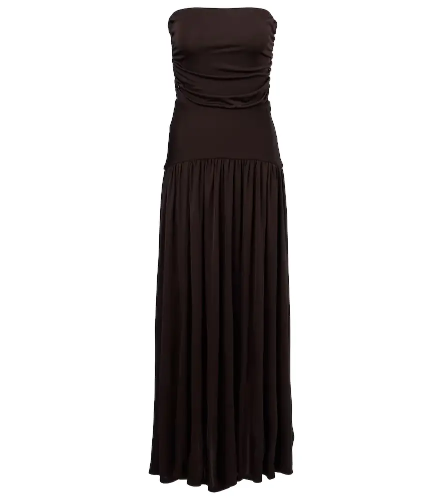 Staud Mariana shirred jersey maxi dress