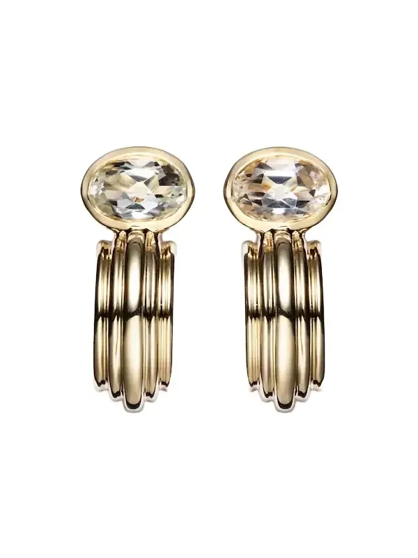 Pavillion 14kt gold earrings with topazes