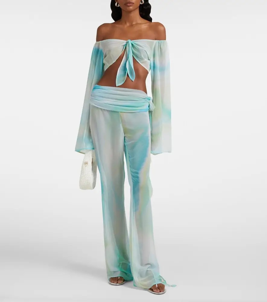 Bananhot Shawn ruffled sheer flared pants | Thumbnail 2