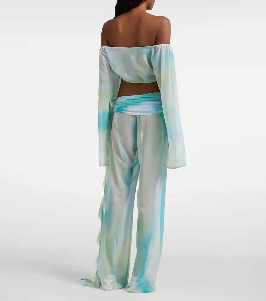 Bananhot Shawn ruffled sheer flared pants | Thumbnail 4