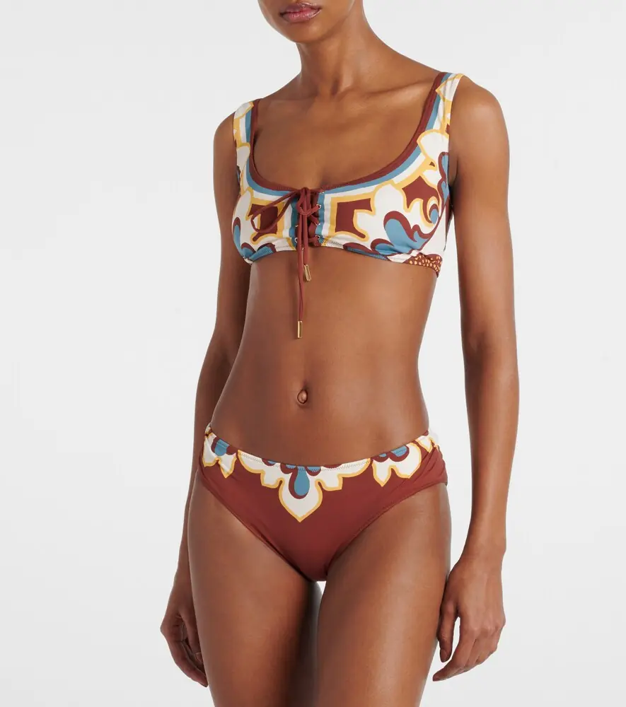 La DoubleJ Sunset floral bikini top | Thumbnail 3