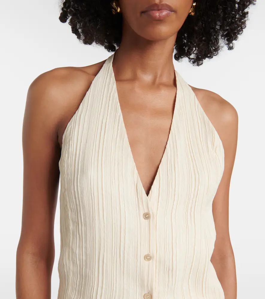 Joseph Suez pleated halterneck vest | Thumbnail 4