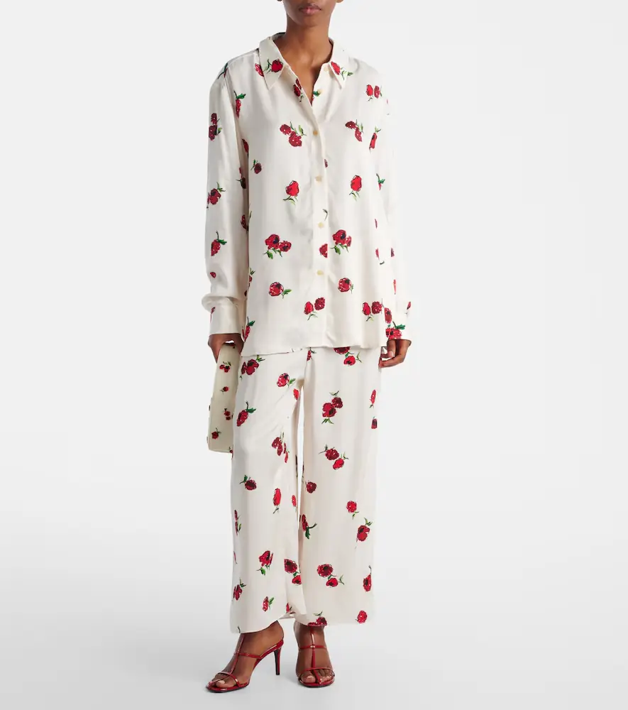 Khaite Mindy printed twill wide-leg pants | Thumbnail 2