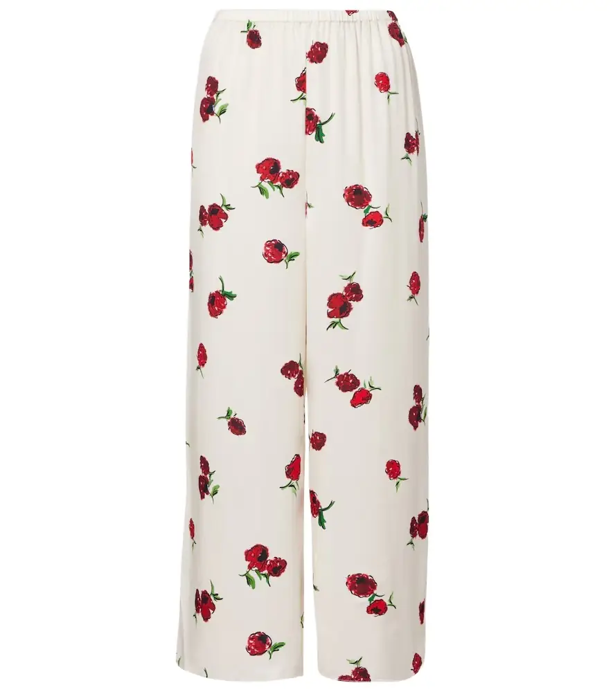 Mindy printed twill wide-leg pants Mindy printed twill wide-leg pants