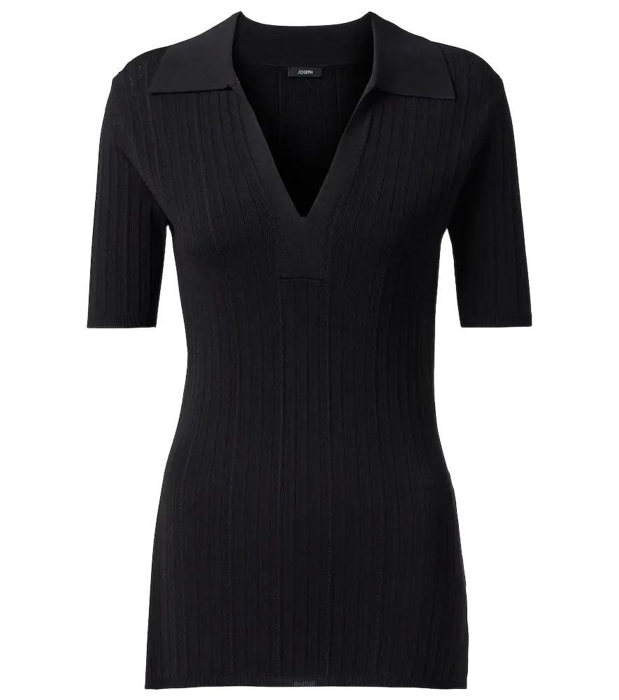 Joseph Ribbed-knit polo shirt