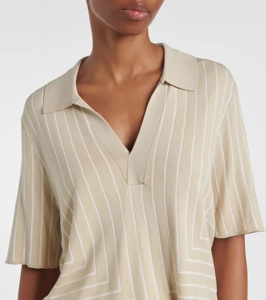 Joseph Striped cotton and silk polo shirt | Thumbnail 4 Joseph Striped cotton and silk polo shirt | Thumbnail 4