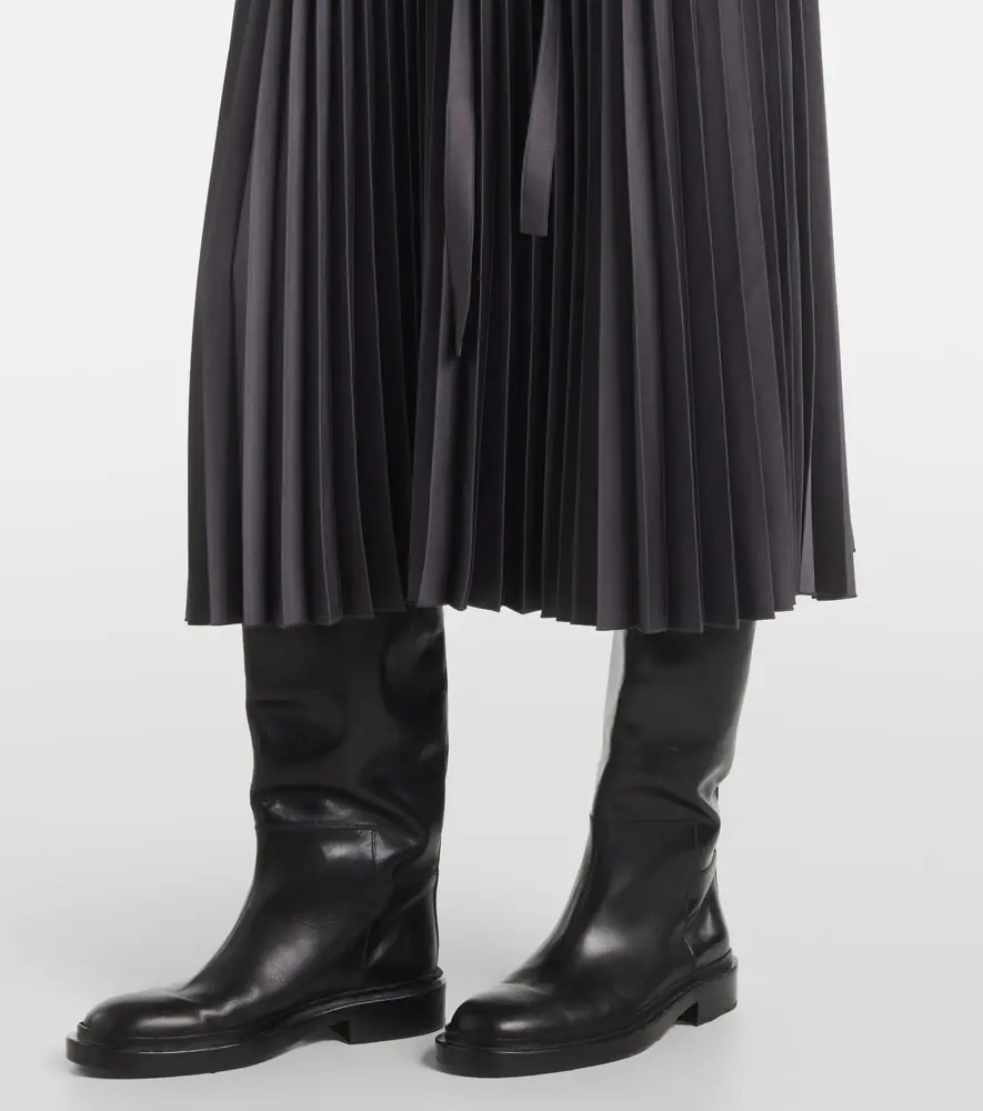 Joseph Volta belted plissé satin midi dress | Thumbnail 6
