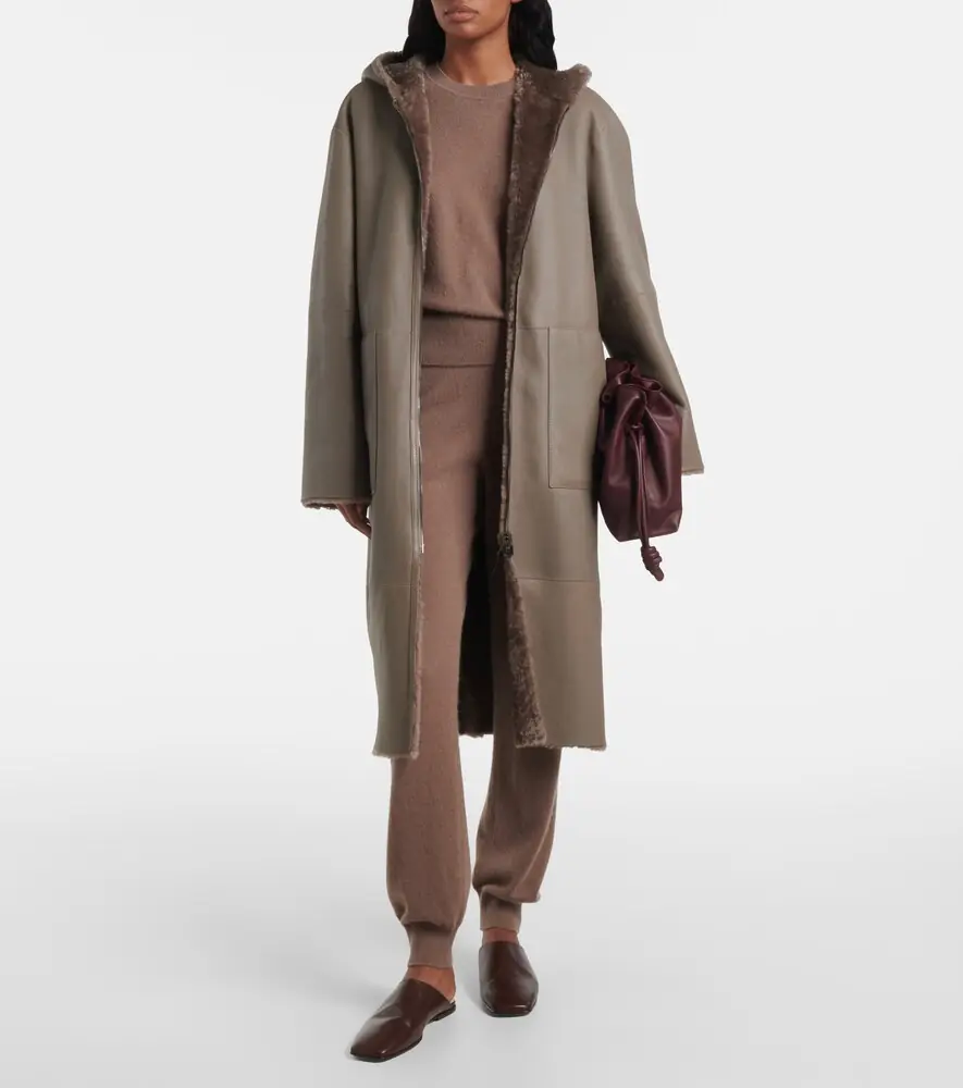 Joseph Reversible shearling and leather hooded coat | Thumbnail 3