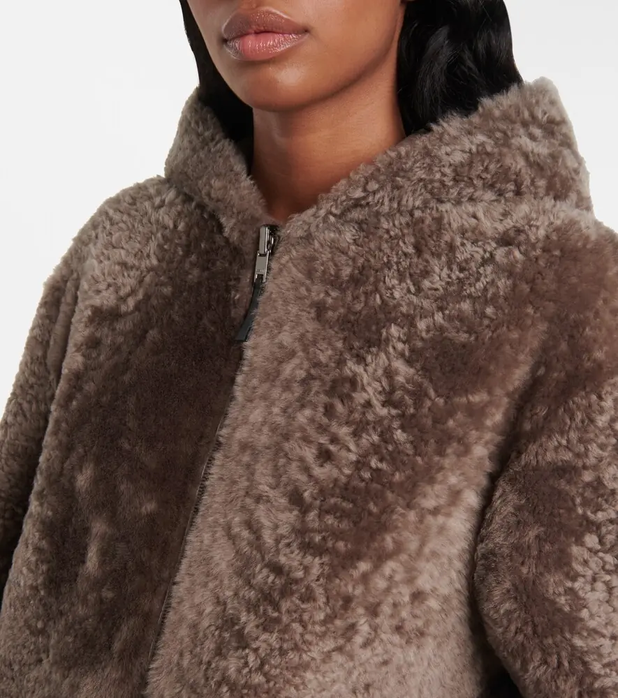 Joseph Reversible shearling and leather hooded coat | Thumbnail 7