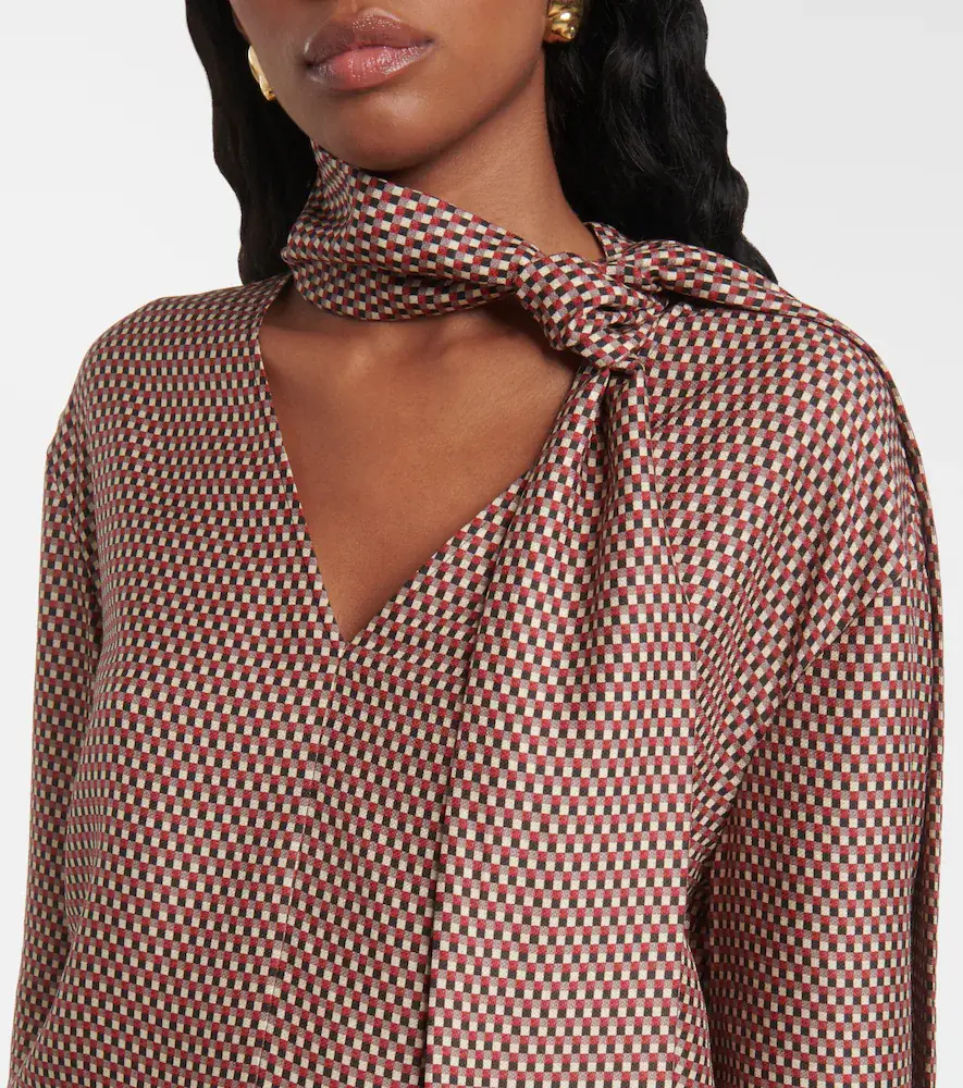 Joseph Scarf-detail printed silk blouse | Thumbnail 5