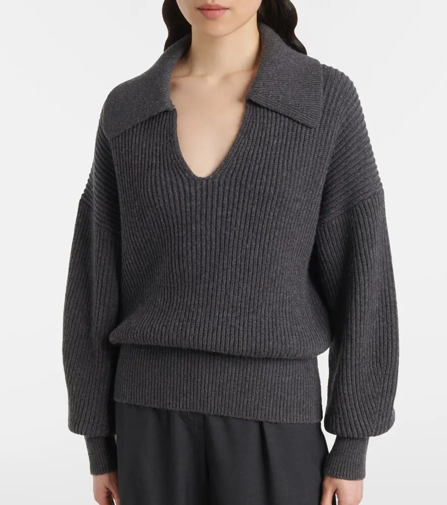 Joseph Ribbed-knit wool-blend polo sweater | Thumbnail 5
