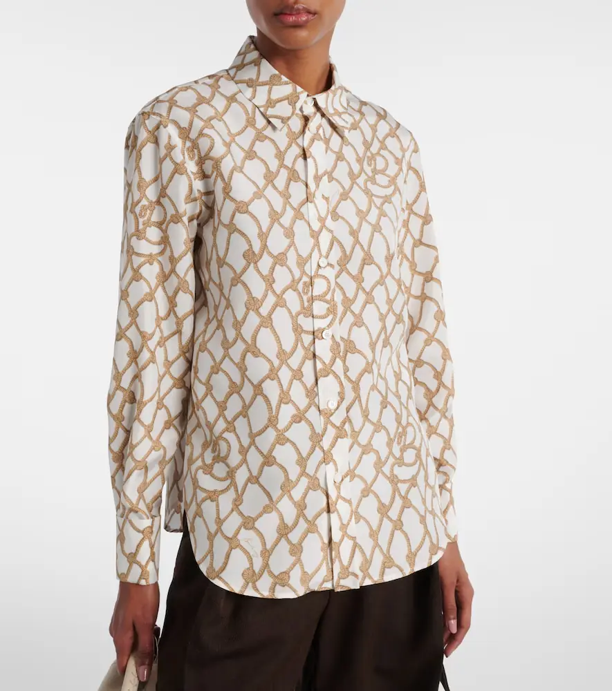 Burberry Printed silk poplin shirt | Thumbnail 4