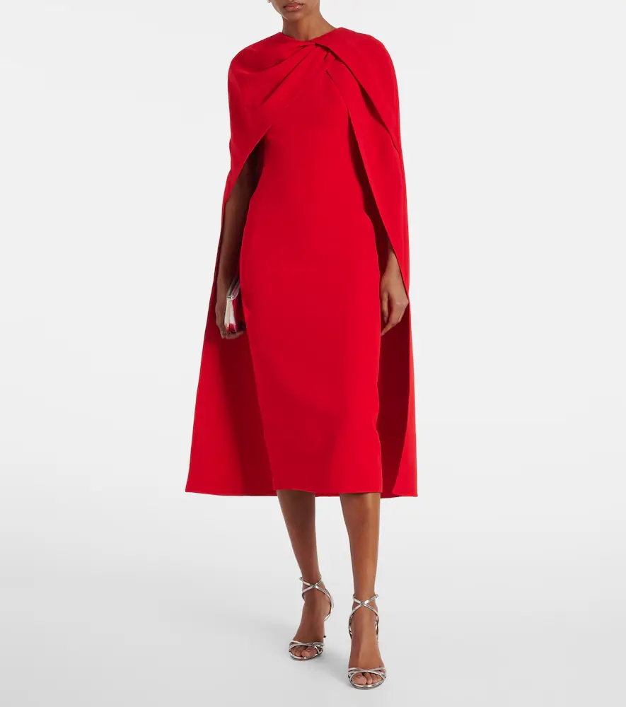Safiyaa Cape-detail midi dress | Thumbnail 2