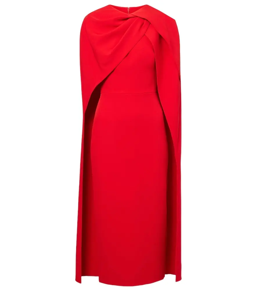 Safiyaa Cape-detail midi dress | Image 1 Safiyaa Cape-detail midi dress | Image 1
