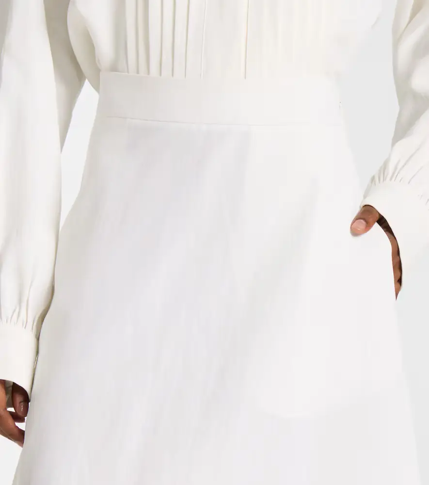 Jil Sander Asymmetric linen midi skirt | Thumbnail 3