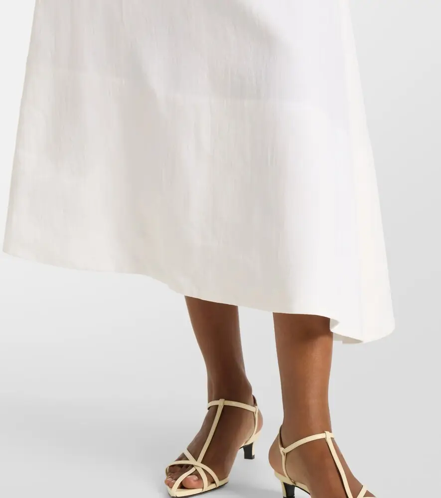 Jil Sander Asymmetric linen midi skirt | Thumbnail 4
