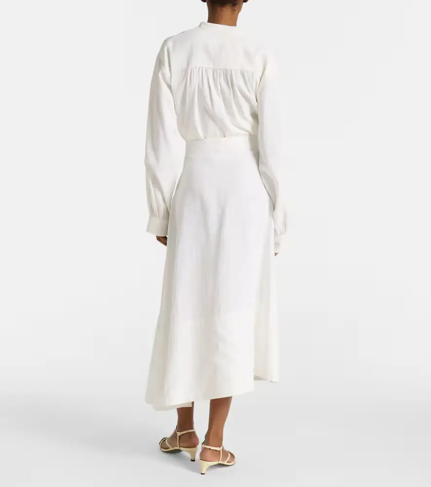 Jil Sander Asymmetric linen midi skirt | Thumbnail 5