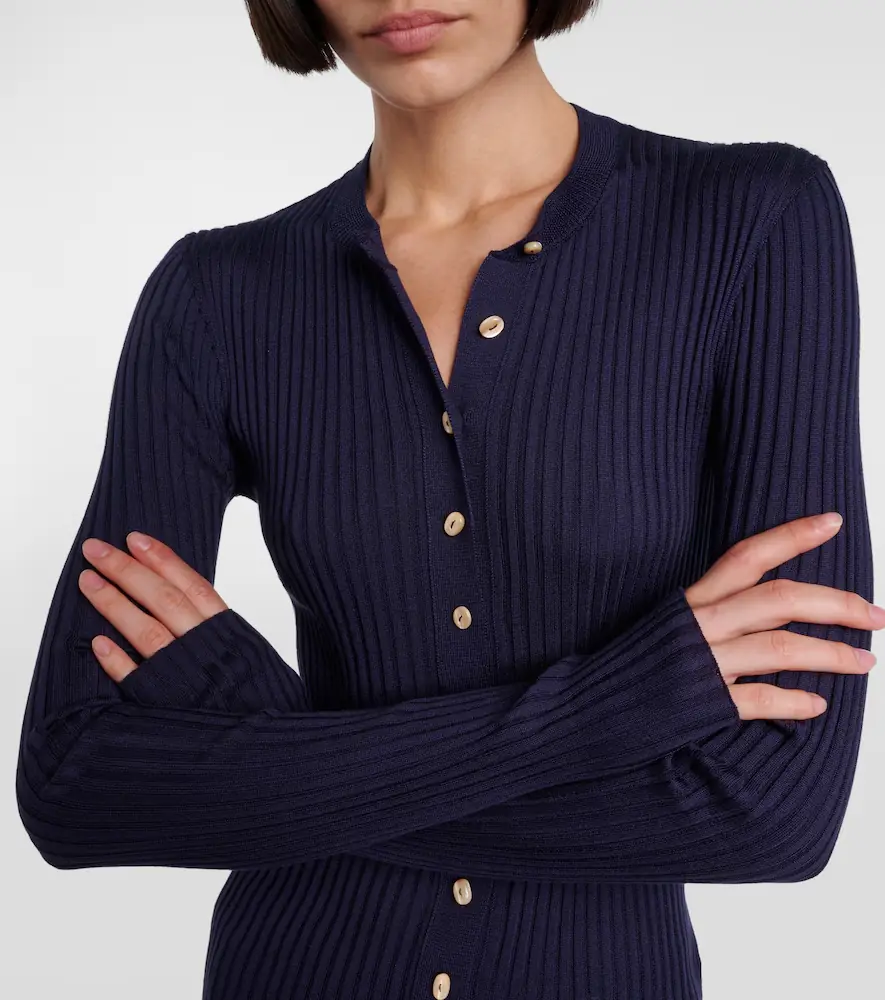 Jil Sander Ribbed-knit silk cardigan | Thumbnail 3 Jil Sander Ribbed-knit silk cardigan | Thumbnail 3