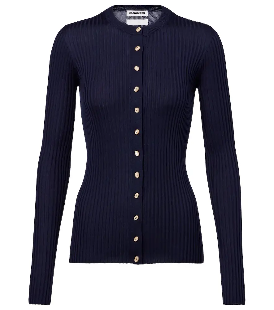 Jil Sander Ribbed-knit silk cardigan