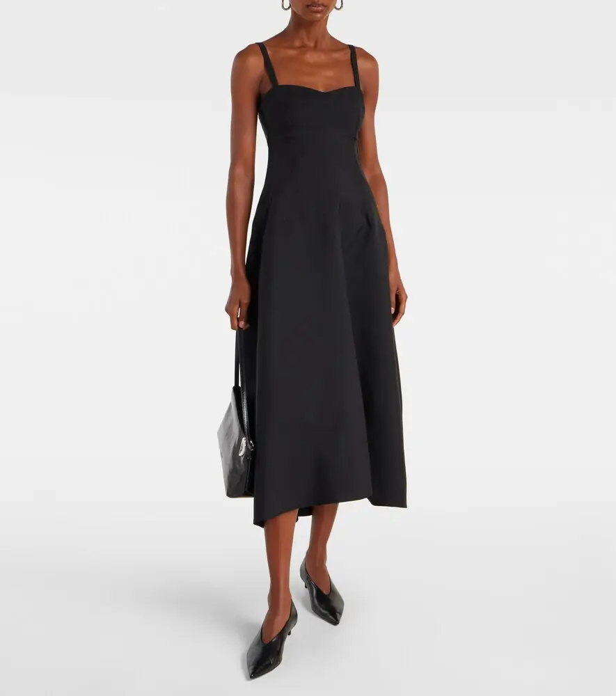 Jil Sander Gabardine midi dress | Thumbnail 3