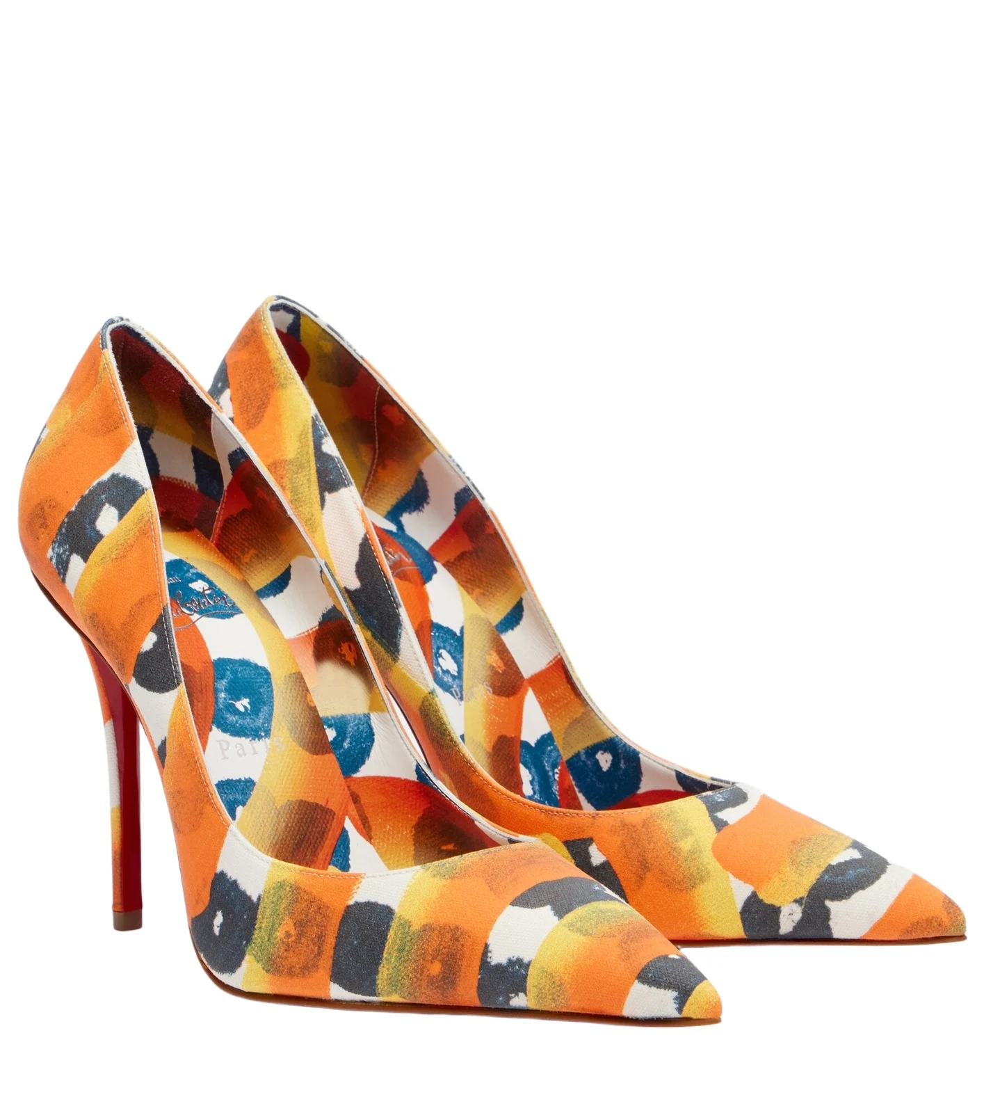 Miss Z 100 printed satin crêpe pumps