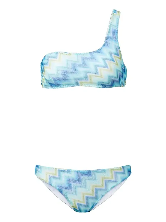 Zigzag one-shoulder bikini