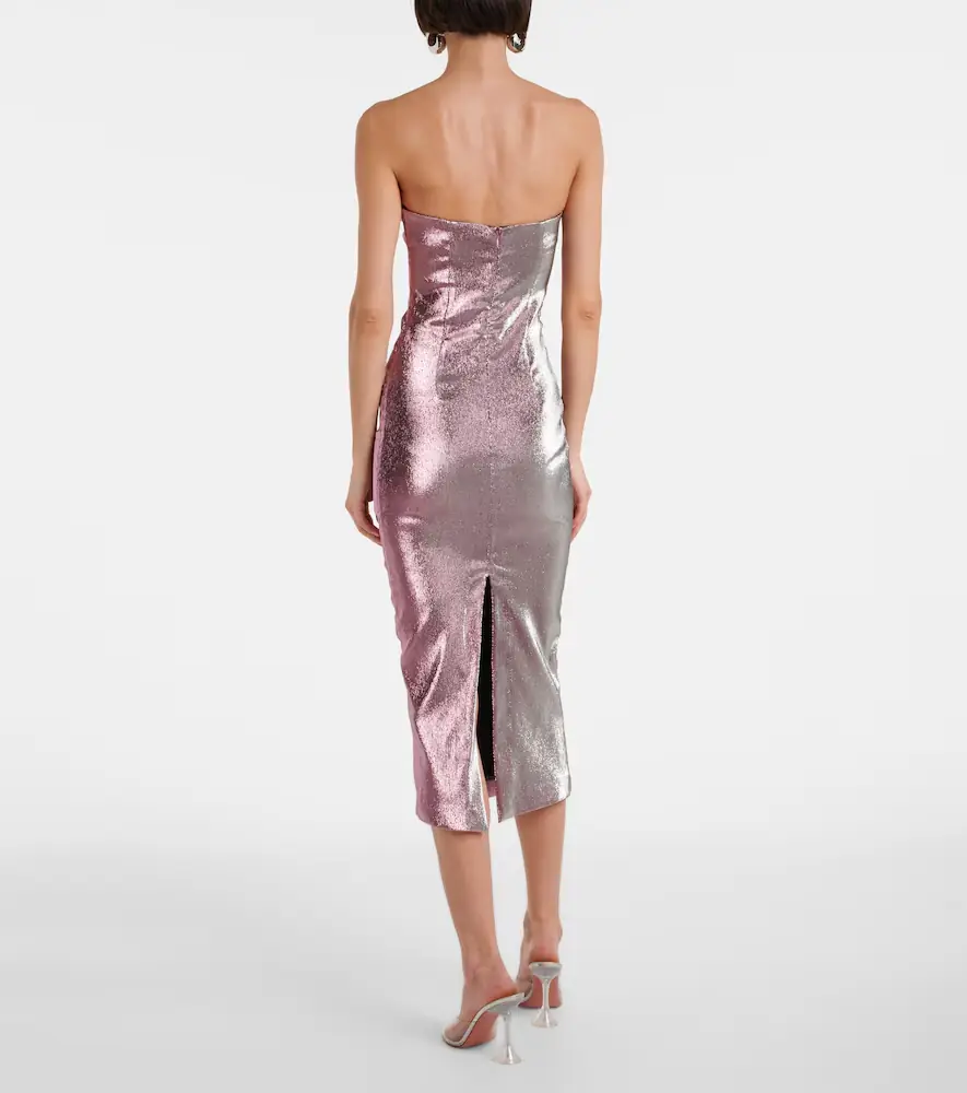 AREA Floral-appliqué lamé midi dress | Thumbnail 4 AREA Floral-appliqué lamé midi dress | Thumbnail 4