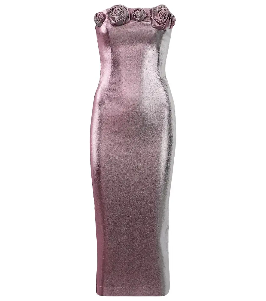 Area Floral-appliqué lamé midi dress | Image 1 Area Floral-appliqué lamé midi dress | Image 1