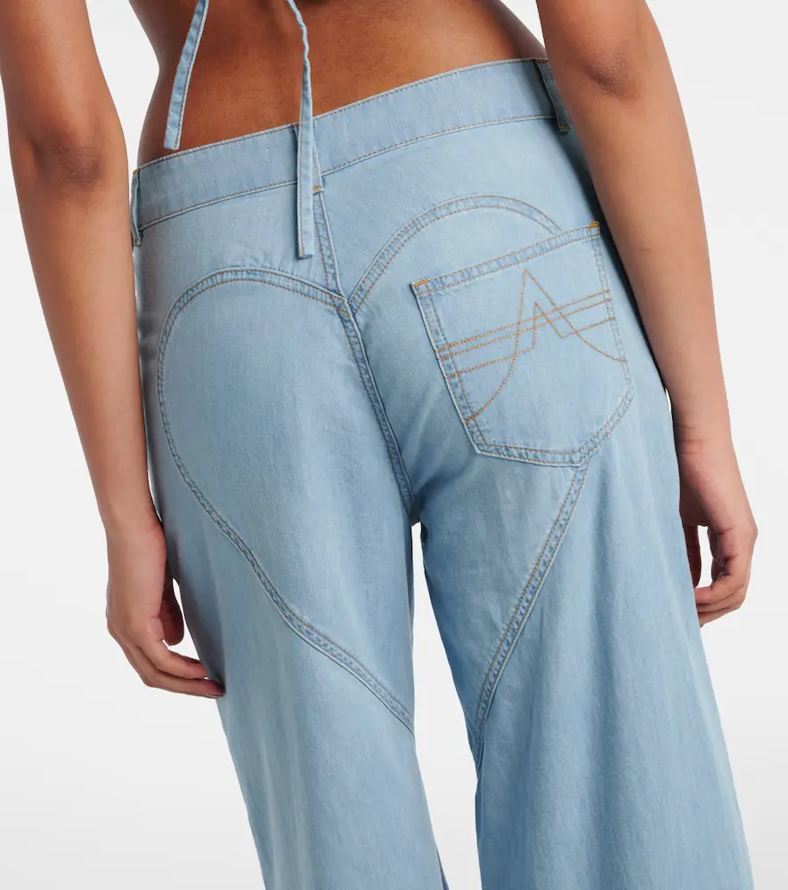 AREA Embellished floral-appliqué wide-leg jeans | Thumbnail 5 AREA Embellished floral-appliqué wide-leg jeans | Thumbnail 5