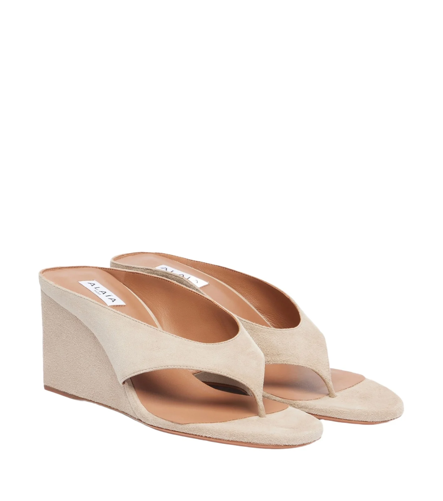 ALAÏA Cube 75 suede thong sandals ALAÏA Cube 75 suede thong sandals