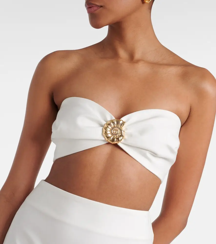 ADRIANA DEGREAS Embellished cotton-blend bandeau top | Thumbnail 2 ADRIANA DEGREAS Embellished cotton-blend bandeau top | Thumbnail 2