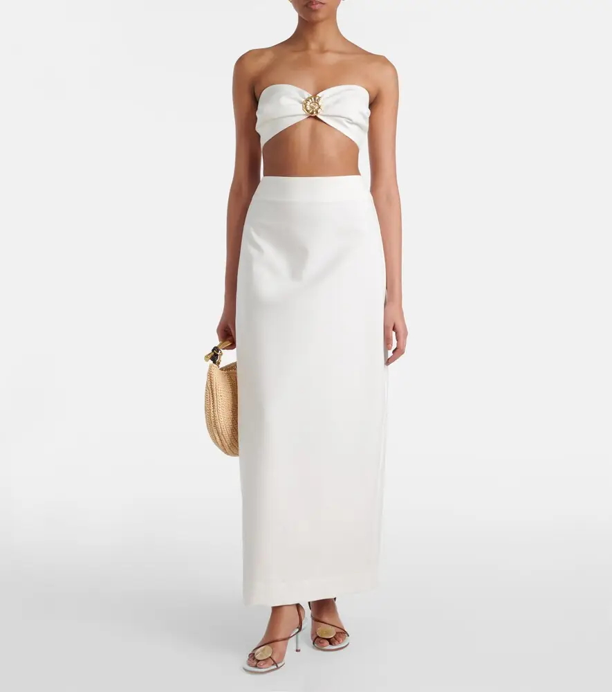 ADRIANA DEGREAS Embellished cotton-blend bandeau top | Thumbnail 4 ADRIANA DEGREAS Embellished cotton-blend bandeau top | Thumbnail 4