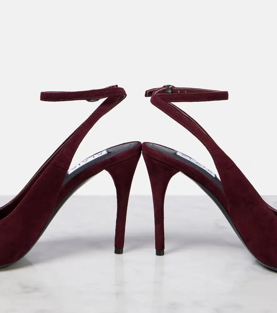 ALAÏA Decolette 90 suede slingback pumps | Thumbnail 4