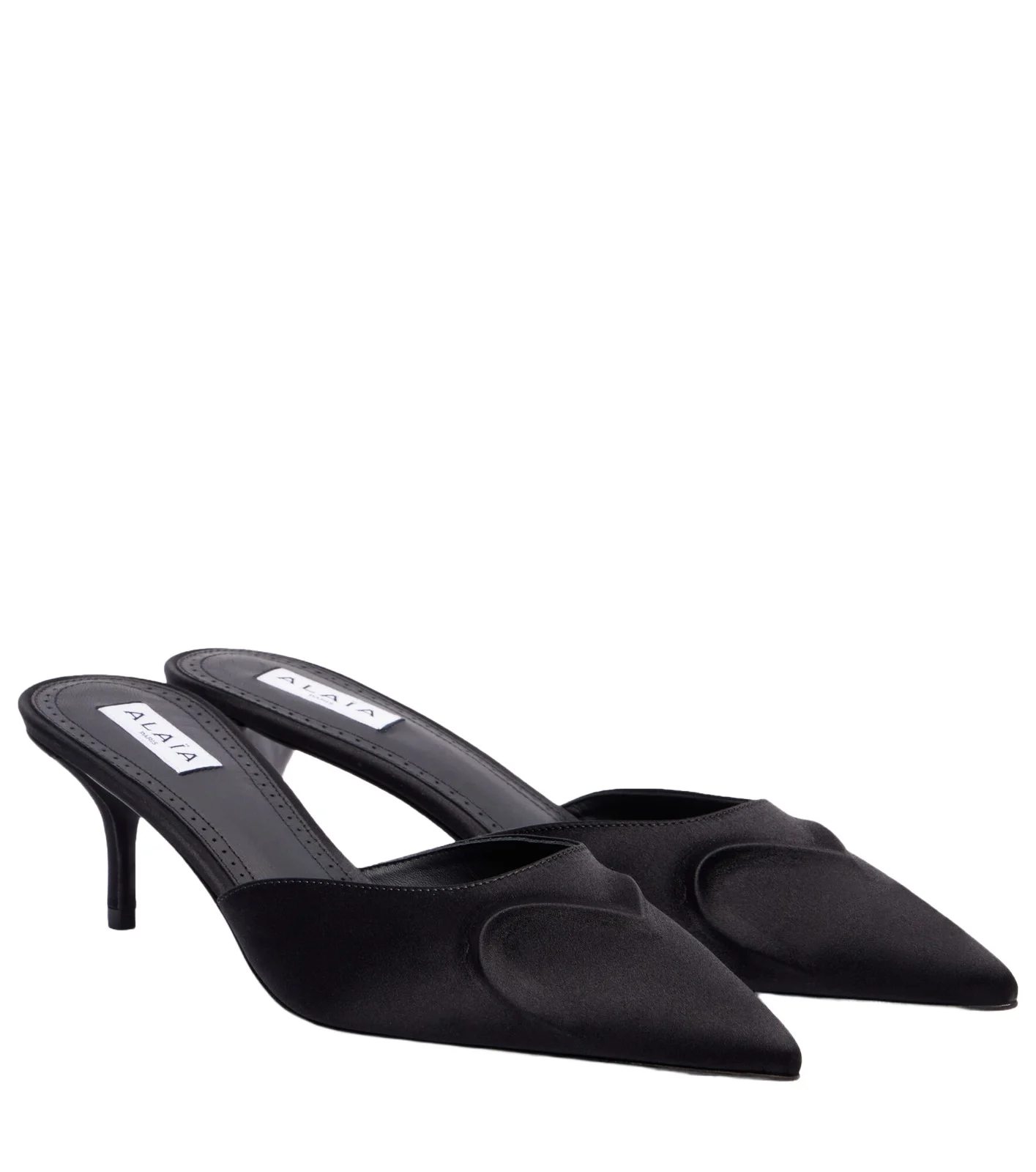 ALAÏA Le Coeur 3D 55 satin mules ALAÏA Le Coeur 3D 55 satin mules