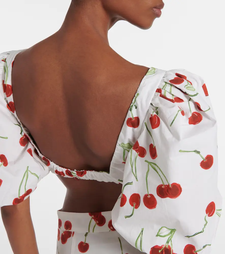 ADRIANA DEGREAS Printed cotton bandeau top | Thumbnail 3