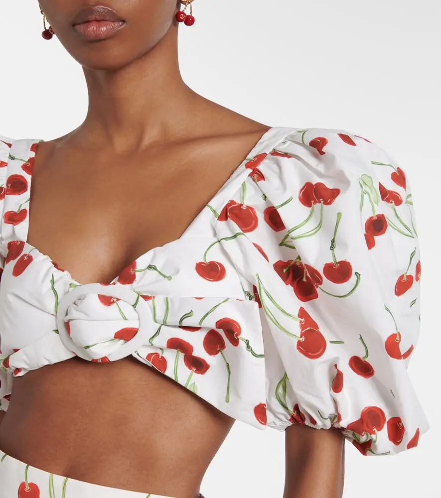 ADRIANA DEGREAS Printed cotton bandeau top | Thumbnail 5