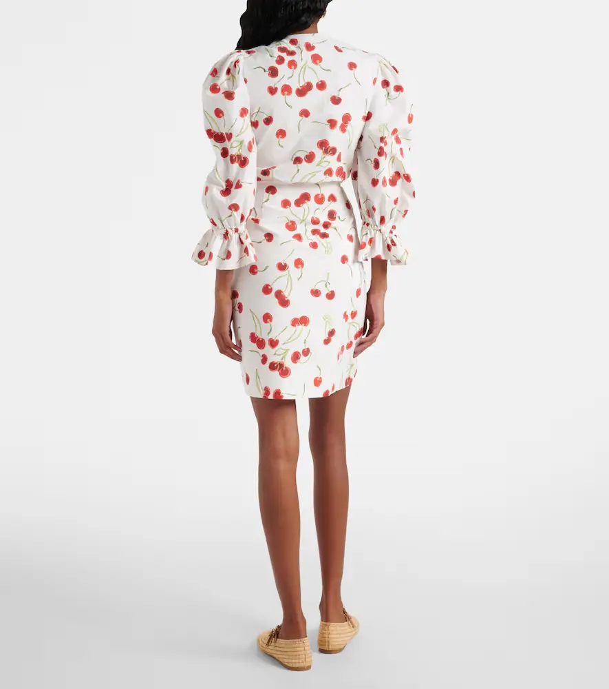 ADRIANA DEGREAS Puff-sleeve cotton-blend minidress | Thumbnail 3