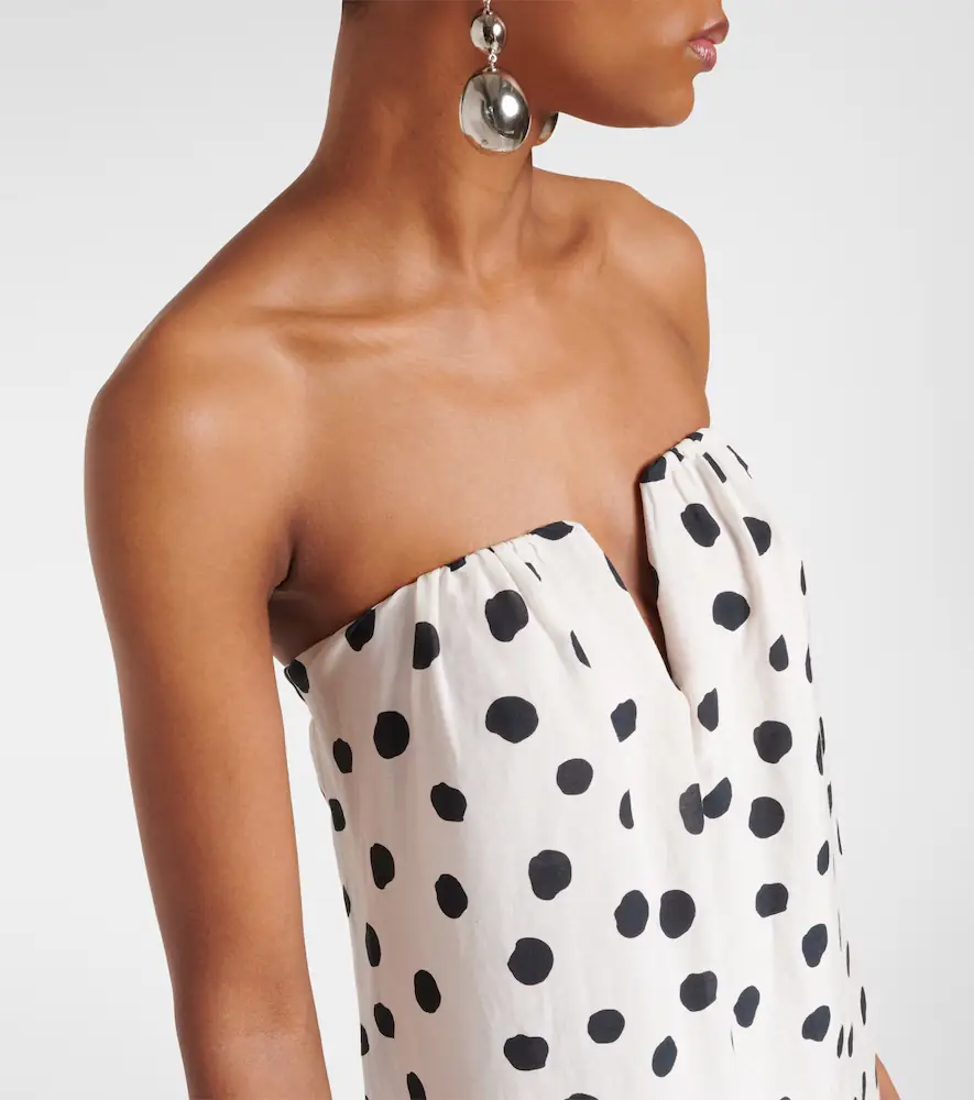 ADRIANA DEGREAS Polka-dot bustier dress | Thumbnail 4