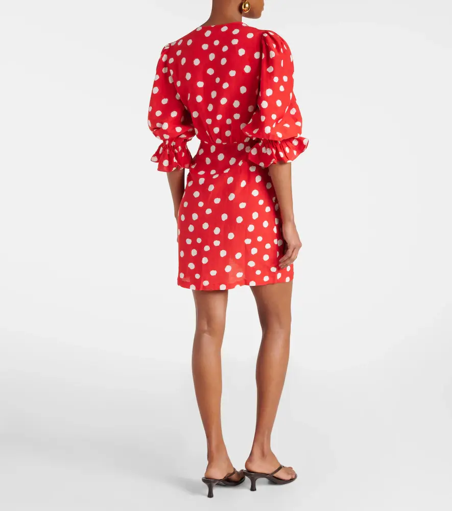 ADRIANA DEGREAS Polka-dot ruffled minidress | Thumbnail 4