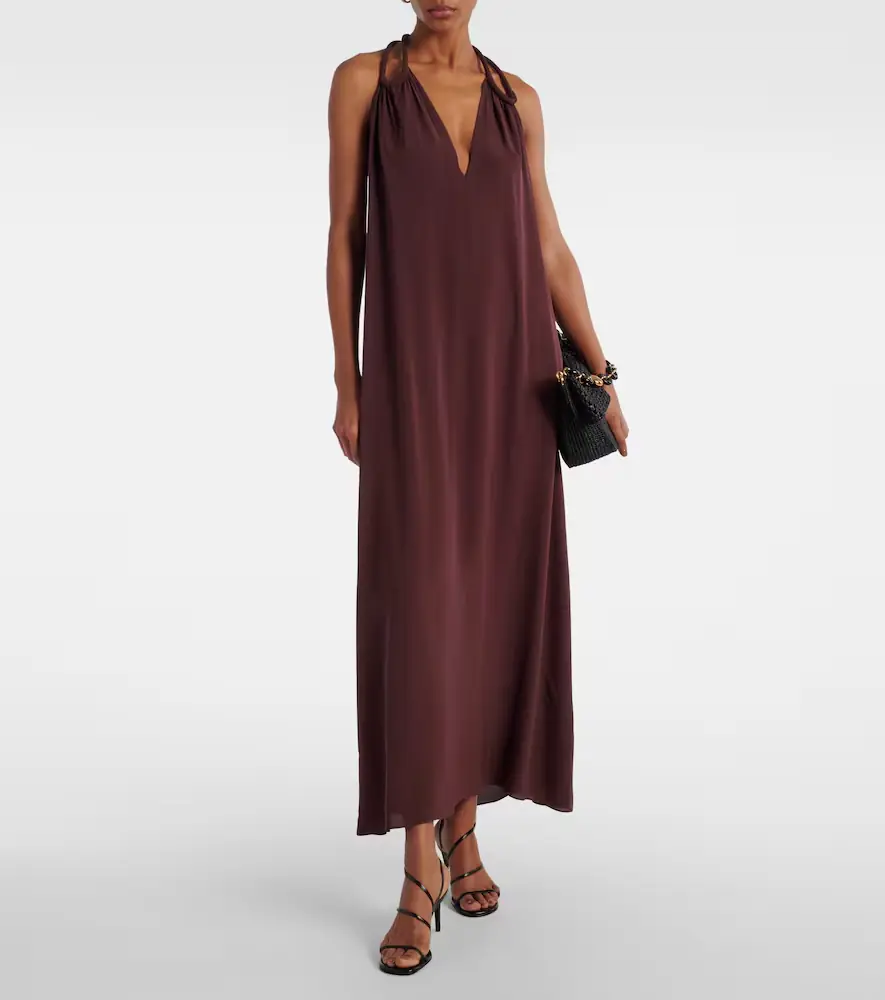 ADRIANA DEGREAS Satin maxi dress | Thumbnail 4