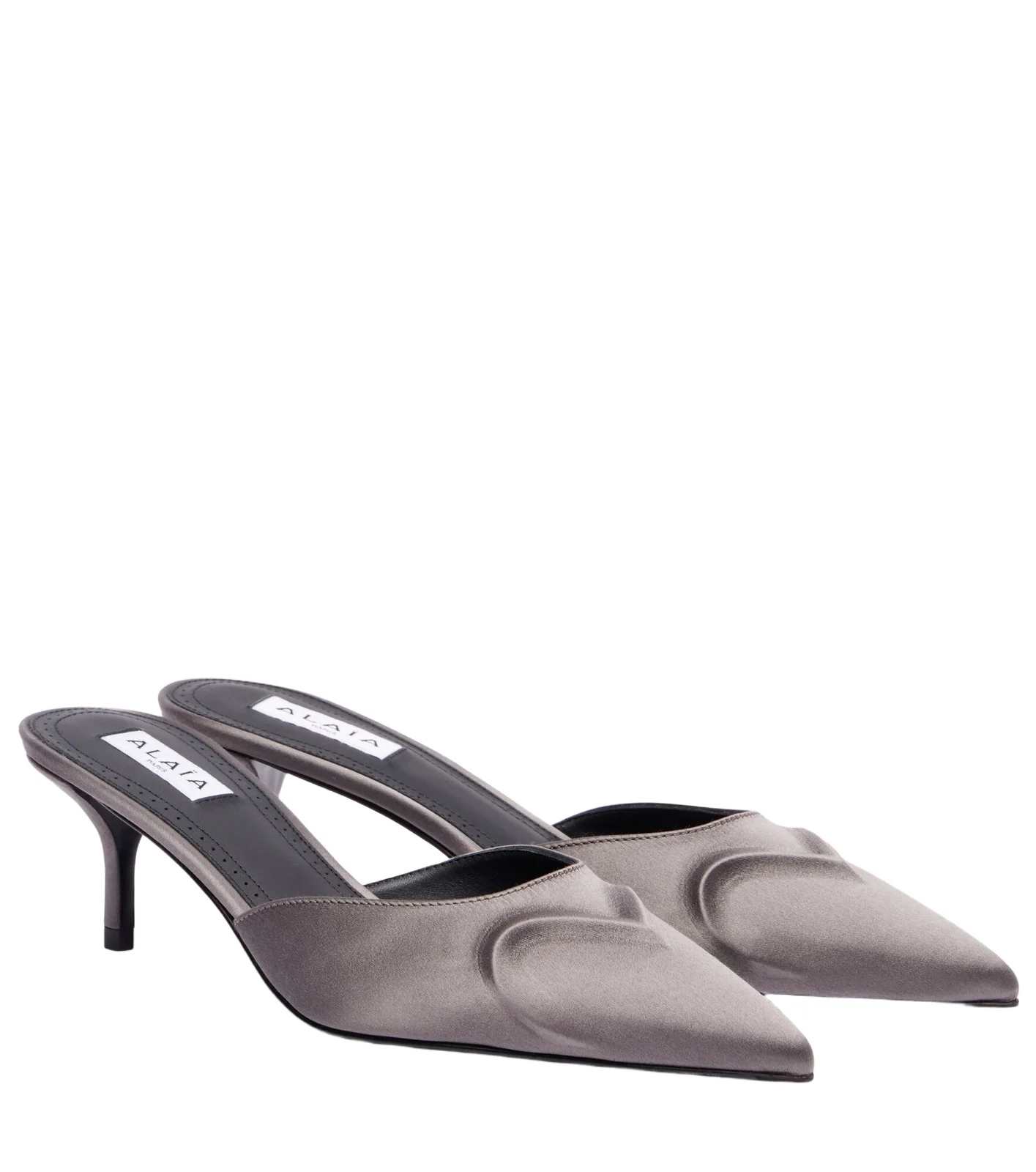ALAÏA Le Coeur 3D 55 satin mules