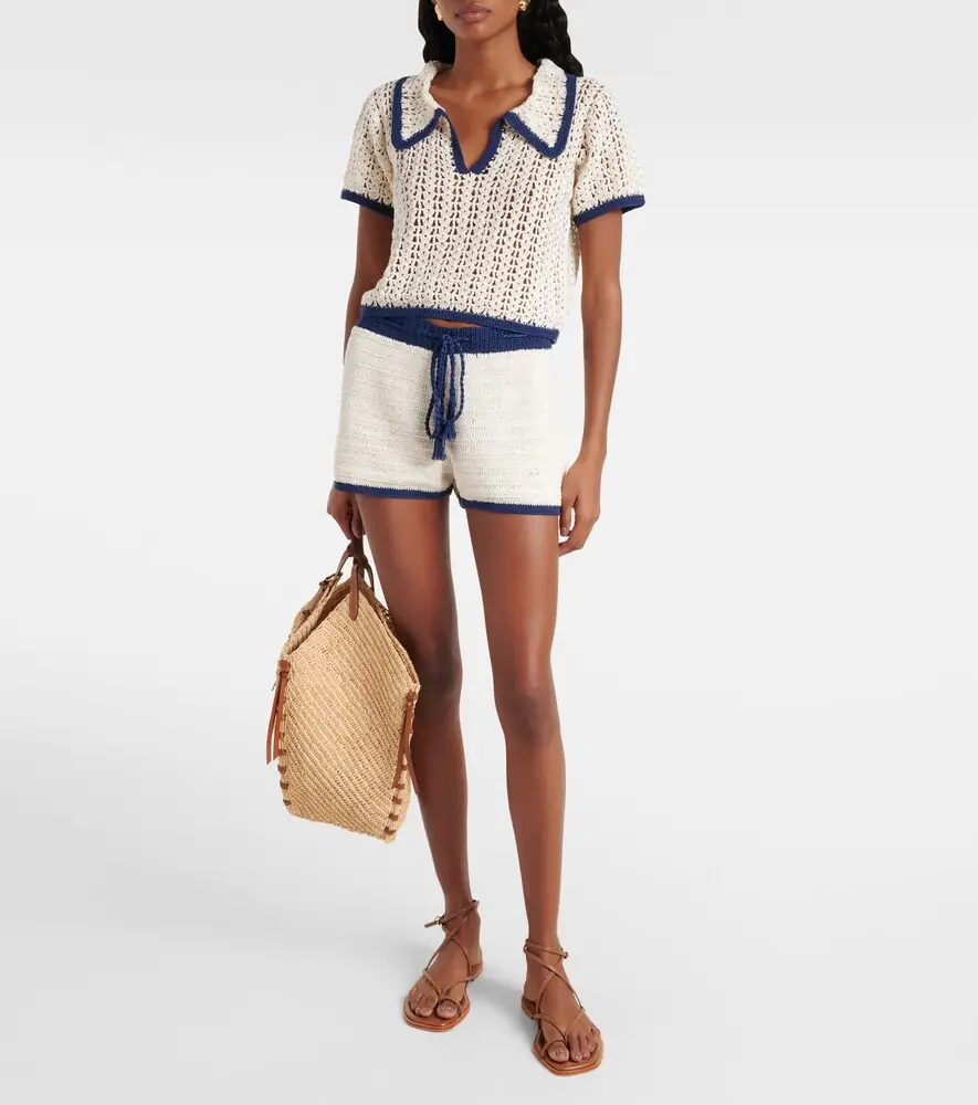 Anna Kosturova Coastal crochet cotton polo shirt | Thumbnail 4