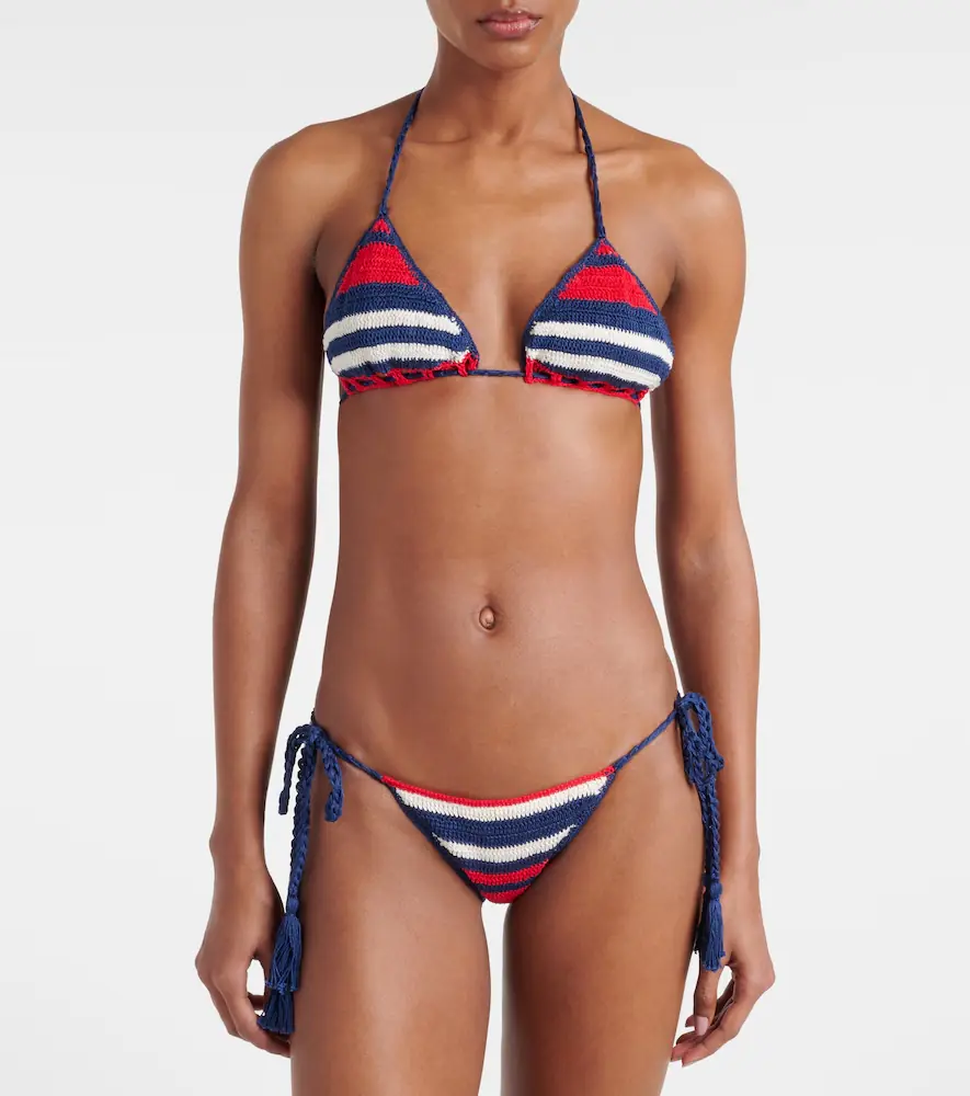 Anna Kosturova Gabrielle crochet cotton bikini top | Thumbnail 3