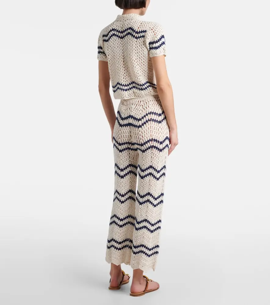 Anna Kosturova Nautical chevron crochet cotton shirt | Thumbnail 2