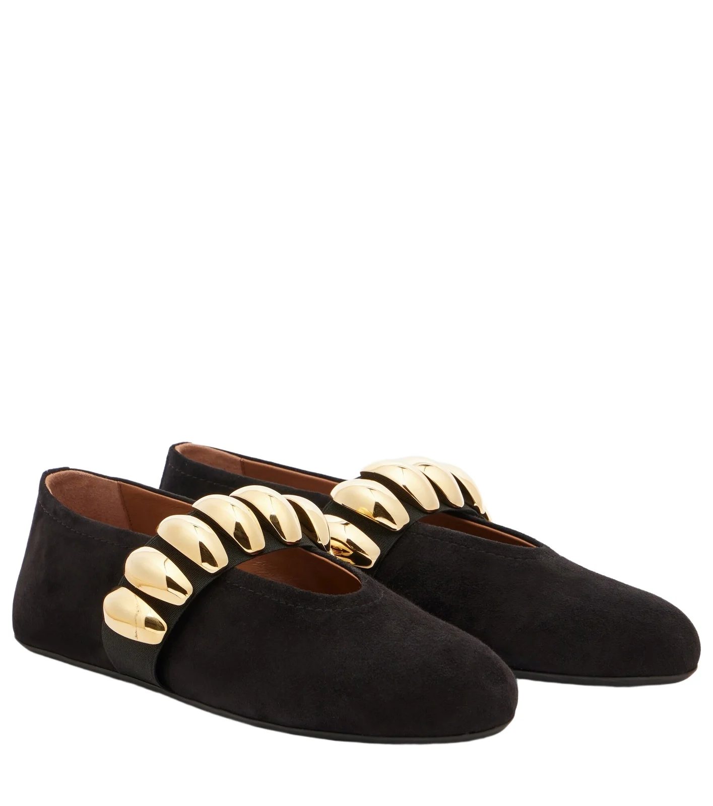 Embellished suede ballet flats Embellished suede ballet flats