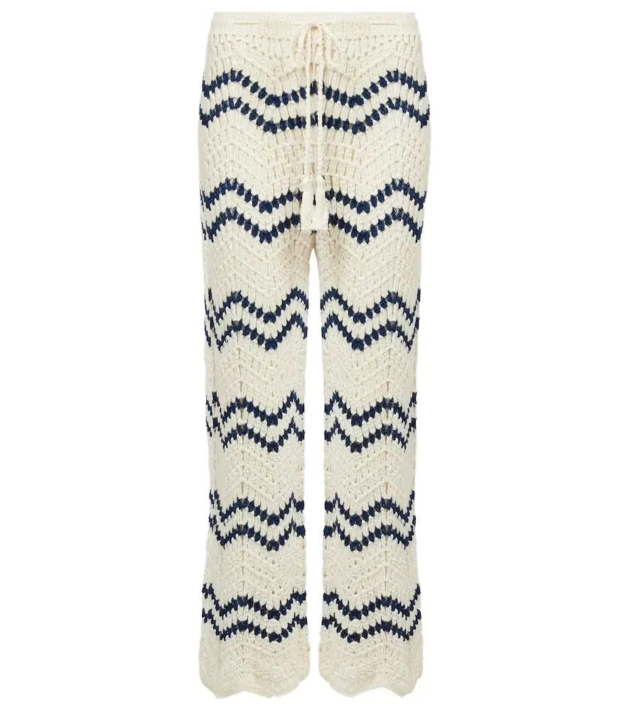 Anna Kosturova Nautical crochet cotton wide-leg pants | Image 1 Anna Kosturova Nautical crochet cotton wide-leg pants | Image 1
