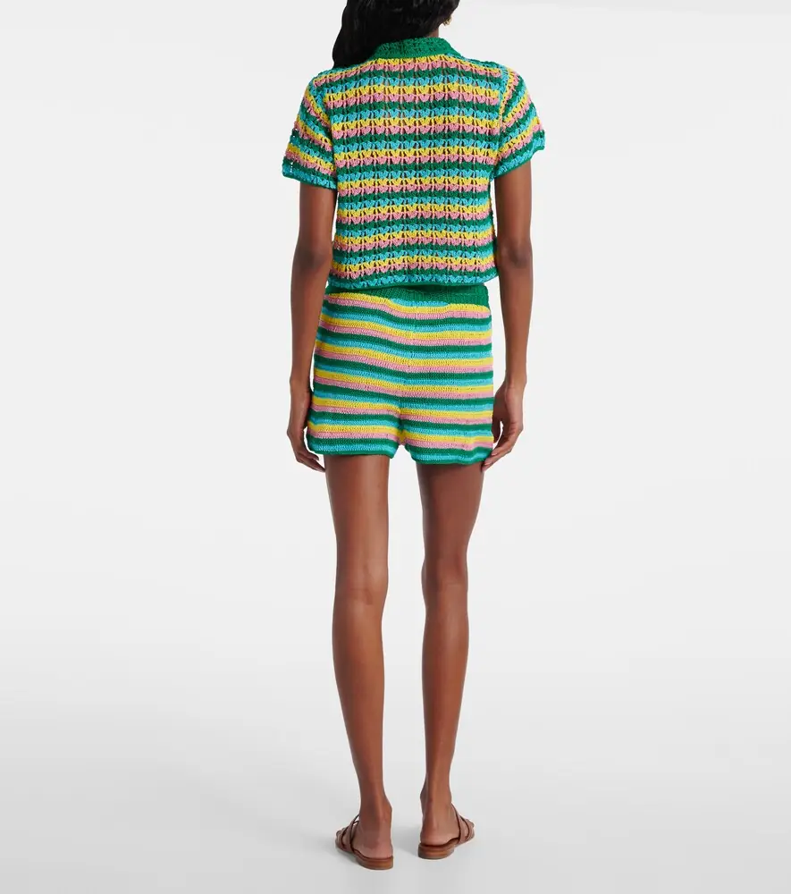 Anna Kosturova Striped crochet cotton polo shirt | Thumbnail 3