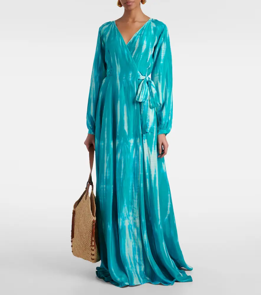 Anna Kosturova Tie-dye silk wrap dress | Thumbnail 3