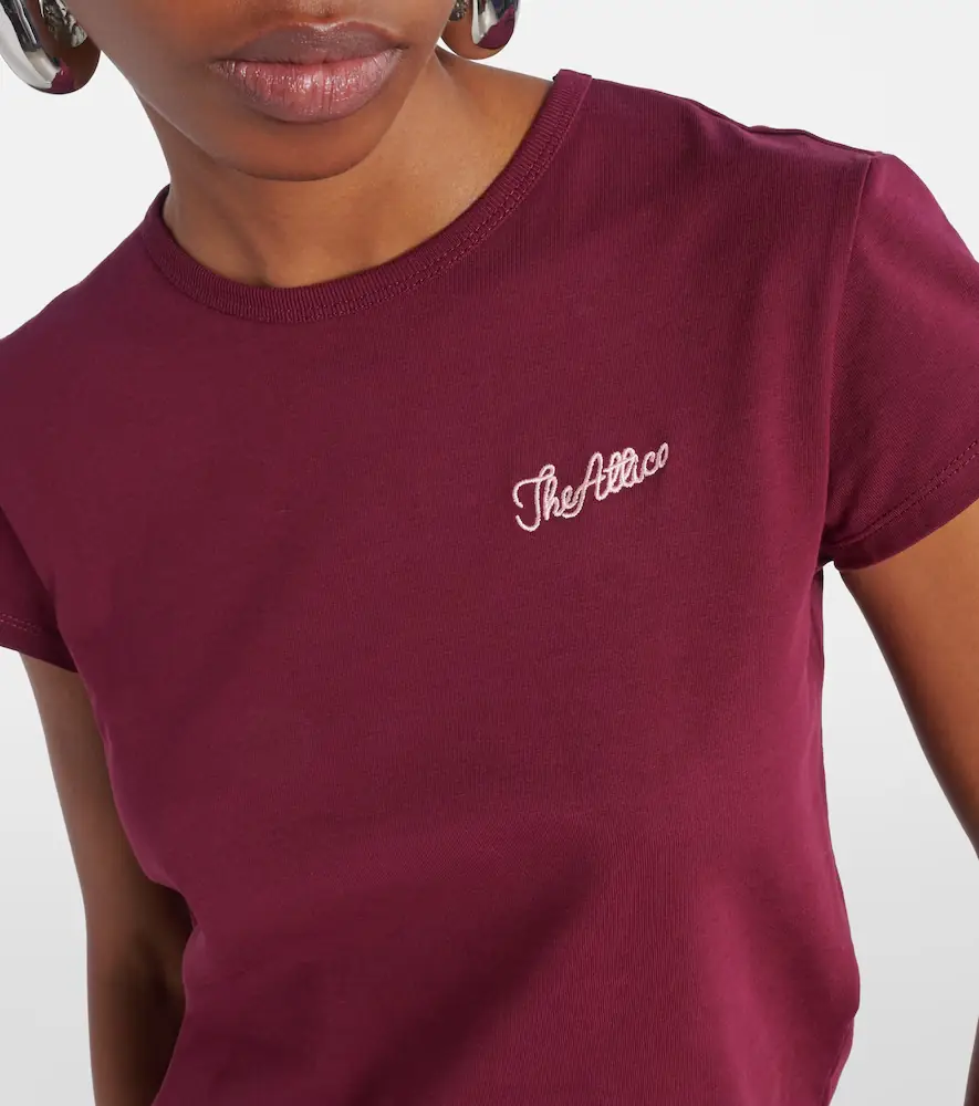 The Attico Logo cropped cotton jersey T-shirt | Thumbnail 4 The Attico Logo cropped cotton jersey T-shirt | Thumbnail 4