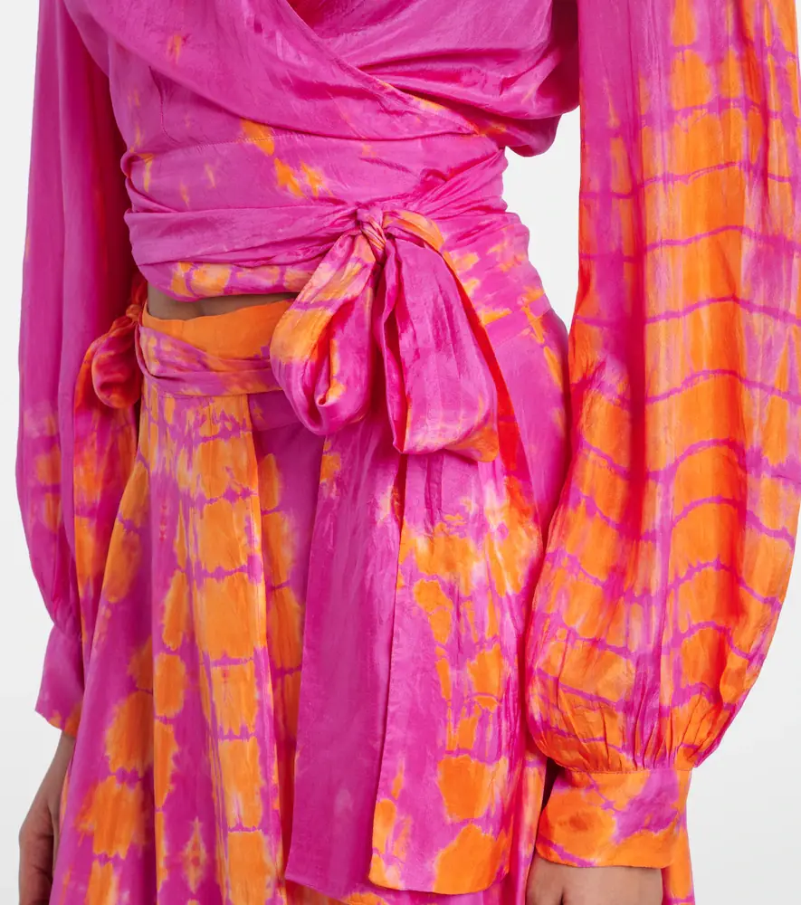 Anna Kosturova Tie-dye silk wrap top | Thumbnail 2